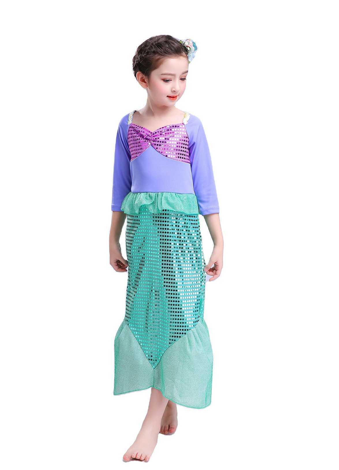 Girl's Dresses Girl mermaid princess skirt girl Sequin skirt long sleeved fishtail skirt Y25030768MC