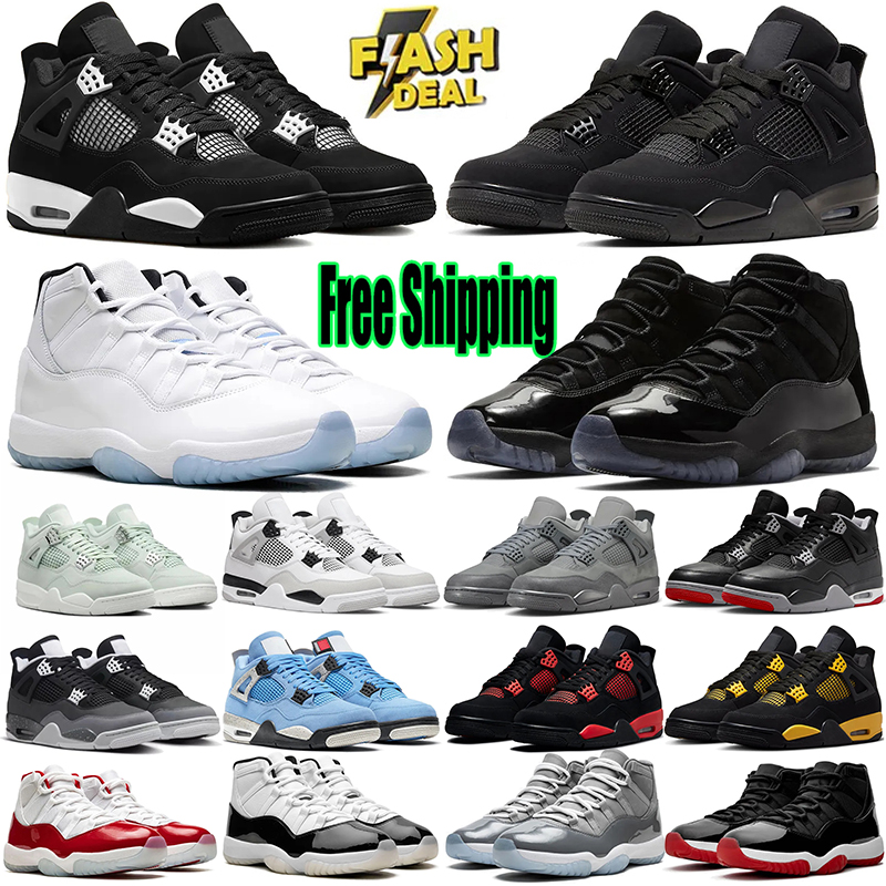 Free Shipping Basketball Shoes For Men Women Sneakers Black Cats White Thunder Military Blue Bred Cool Grey Pink Mens Outdoor Sports Trainers shoes