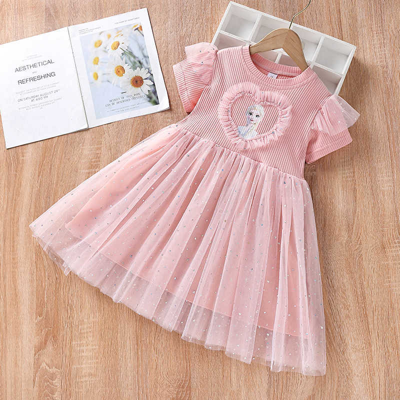 Girl's Dresses Princess Dress 2025 Summer New Style Ice and Snow Romance Baby Girl Dress Childrens Dress Y250307ZVE6