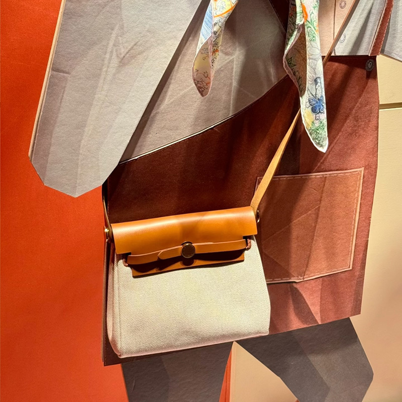 2025 Spring And Summer New Handmade Luxury Mini Handbag Canvas Cowhide Splicing Designer Bag Original Crossbody Bag Fashion Single Shoulder Women S Ba