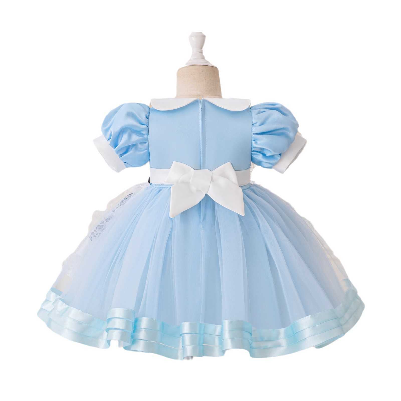 Girl's Dresses Alices Dream Travel Girls Dress pleated dress printed lace princess dress childrens dresses Y250307HZOV
