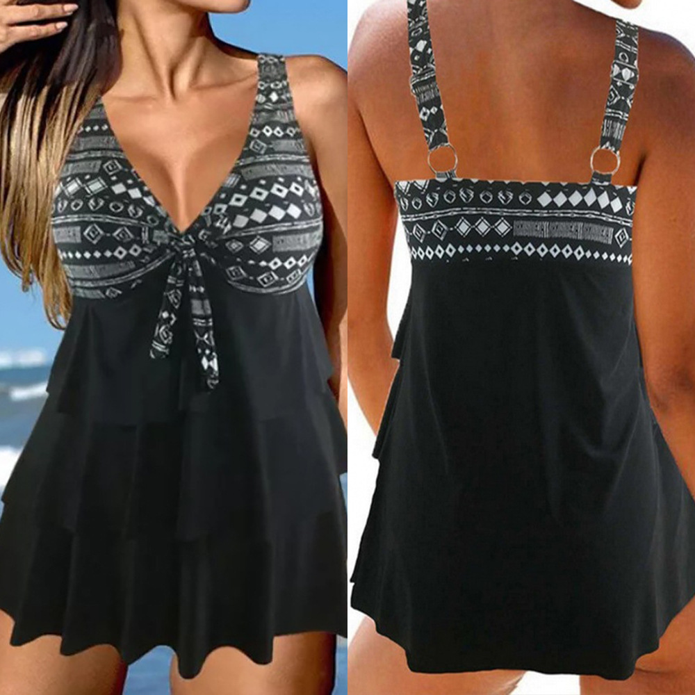 New Bikini Swimwear Womens Split Large Print Fashion Bikini Swimwear