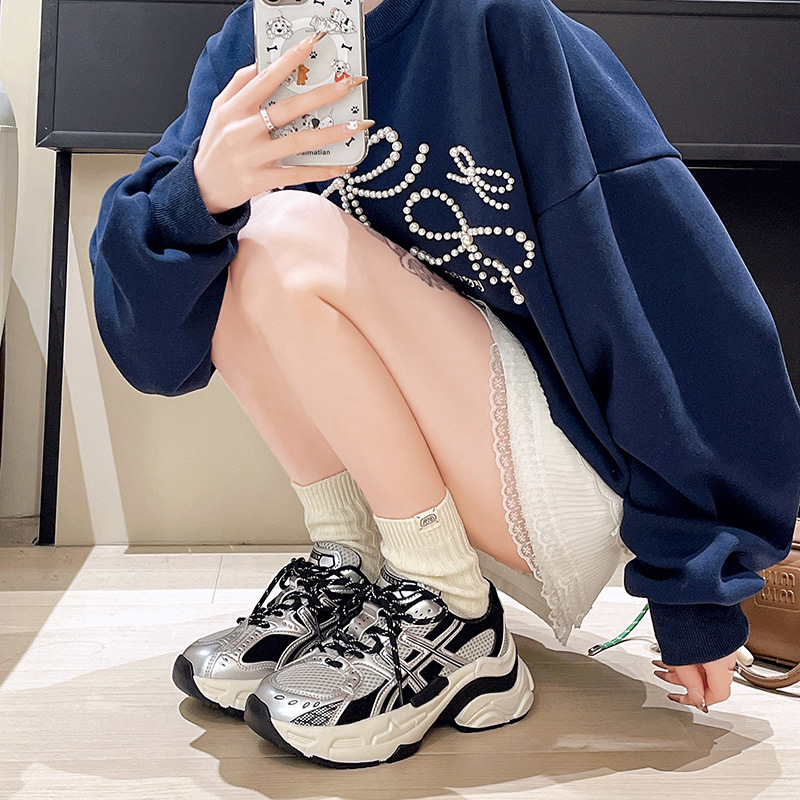 Free shipping 2025 new designer Casual for woman Platform sneakers pink sport outdoor training womens height increase shoes