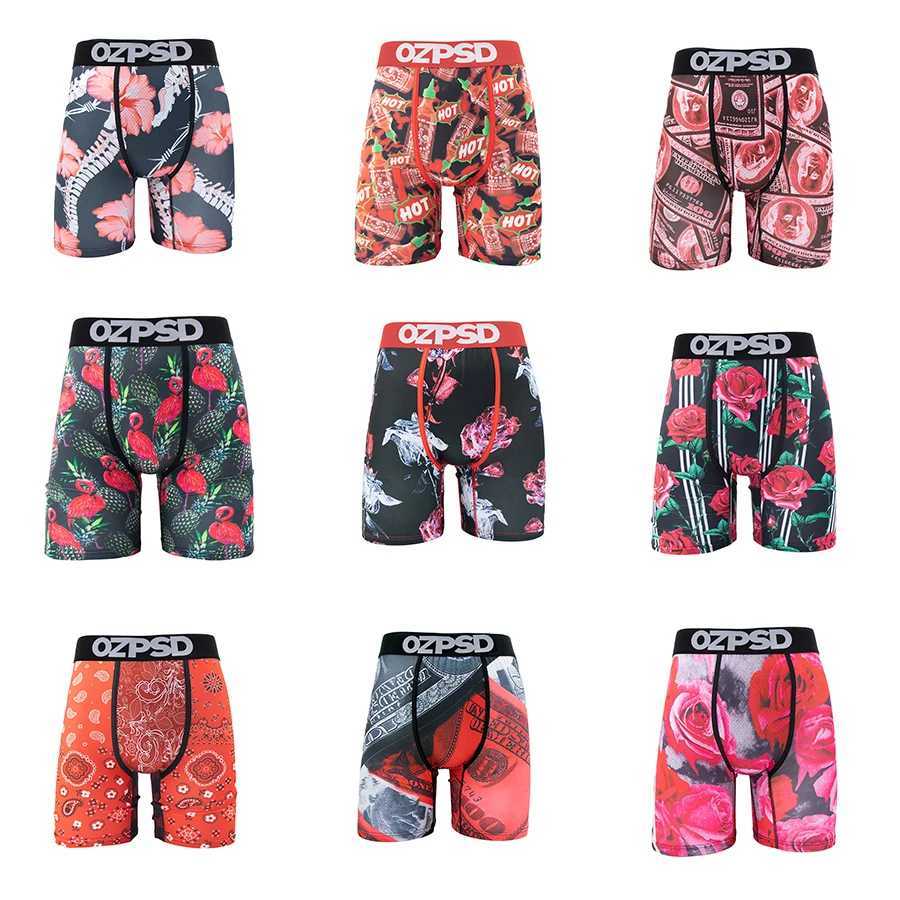 Men's Shorts OZPSD Sexy Men Underwear Boxers Cueca Male Panty Lingerie Men Underpants Boxershorts Plus Size Breathable Print Man Boxer Briefs Y25