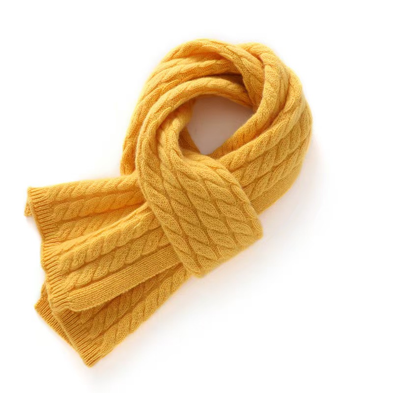 K073 Cashmere winter Korean retro thick warm twisted wool scarf student couple men and women knitted scarf