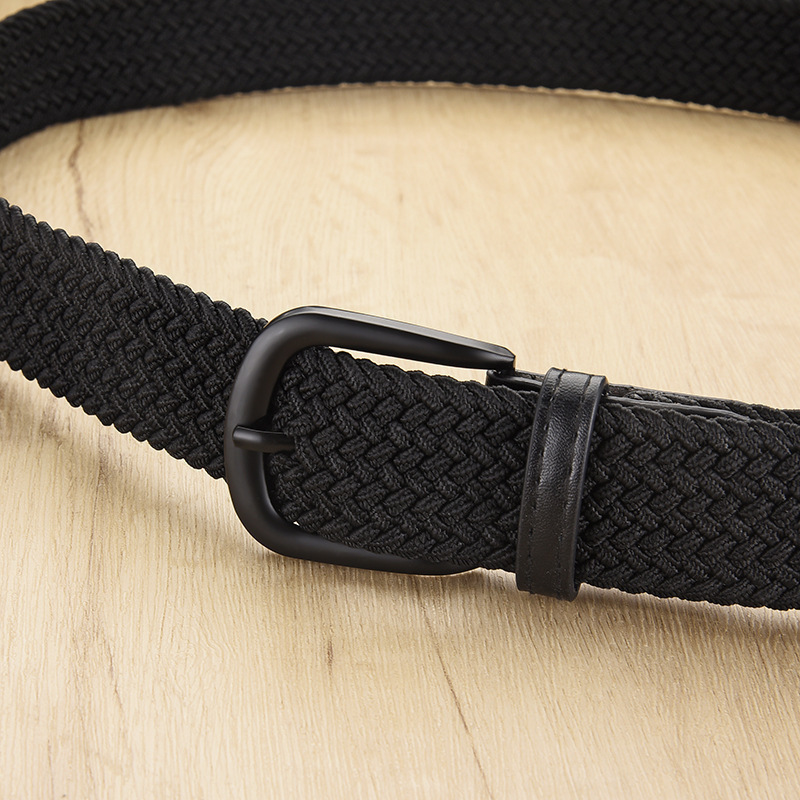 mens and womens woven waistbands elastic and non perforated canvas belts womens Korean versatile student pants trendy waistbands 230302