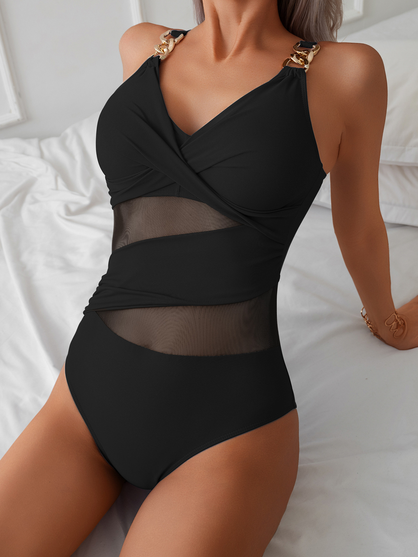 Unified Swimsuit Women 2025 New Solid Color Swimsuit Bikini