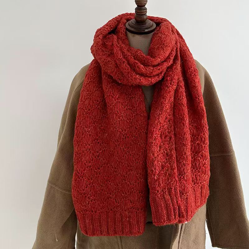 T246 Korean winter new knitted thick scarf autumn and winter versatile shawl student wool neck scarf couple fashion warm