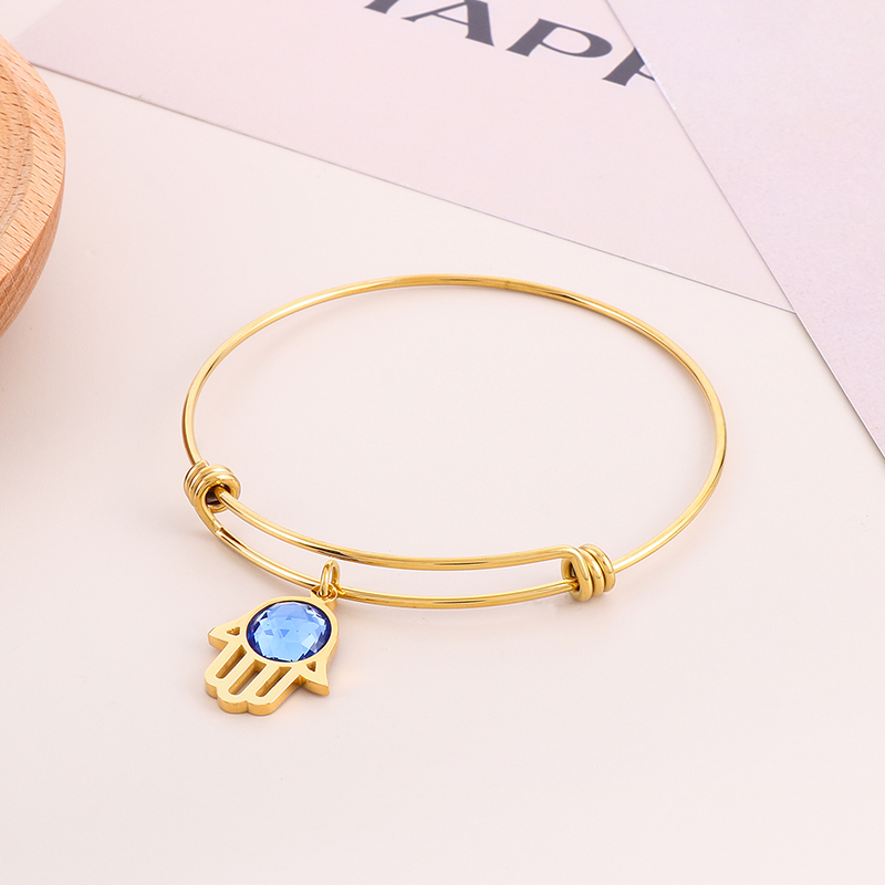 Fashion Women Girls Silver Gold Stainless Steel Round Letter Bangle Bracelets Jewelry A Gift