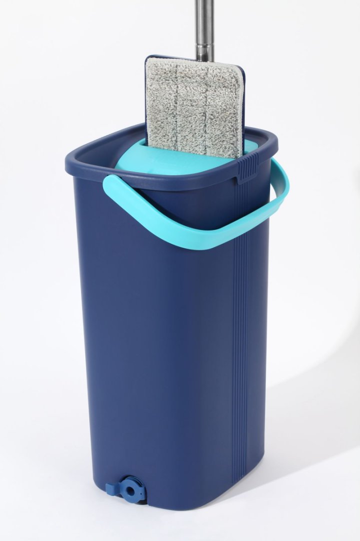 Sturdy Multi-Purpose Flooring Cleaner Set Durable Design with Compact Storage Bucket and Reusable Mops