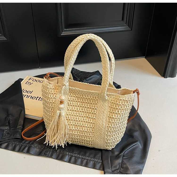 Woven bag Instagram casual shoulder bag large capacity woven vegetable basket single shoulder cross bagXJ250308