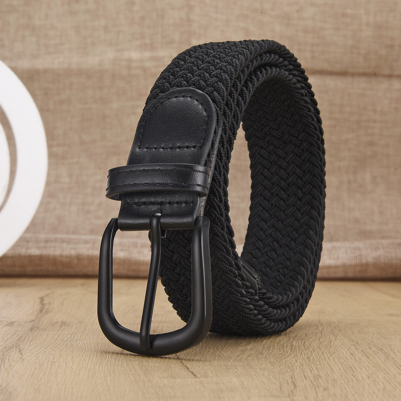 mens and womens woven waistbands elastic and non perforated canvas belts womens Korean versatile student pants trendy waistbands 230302