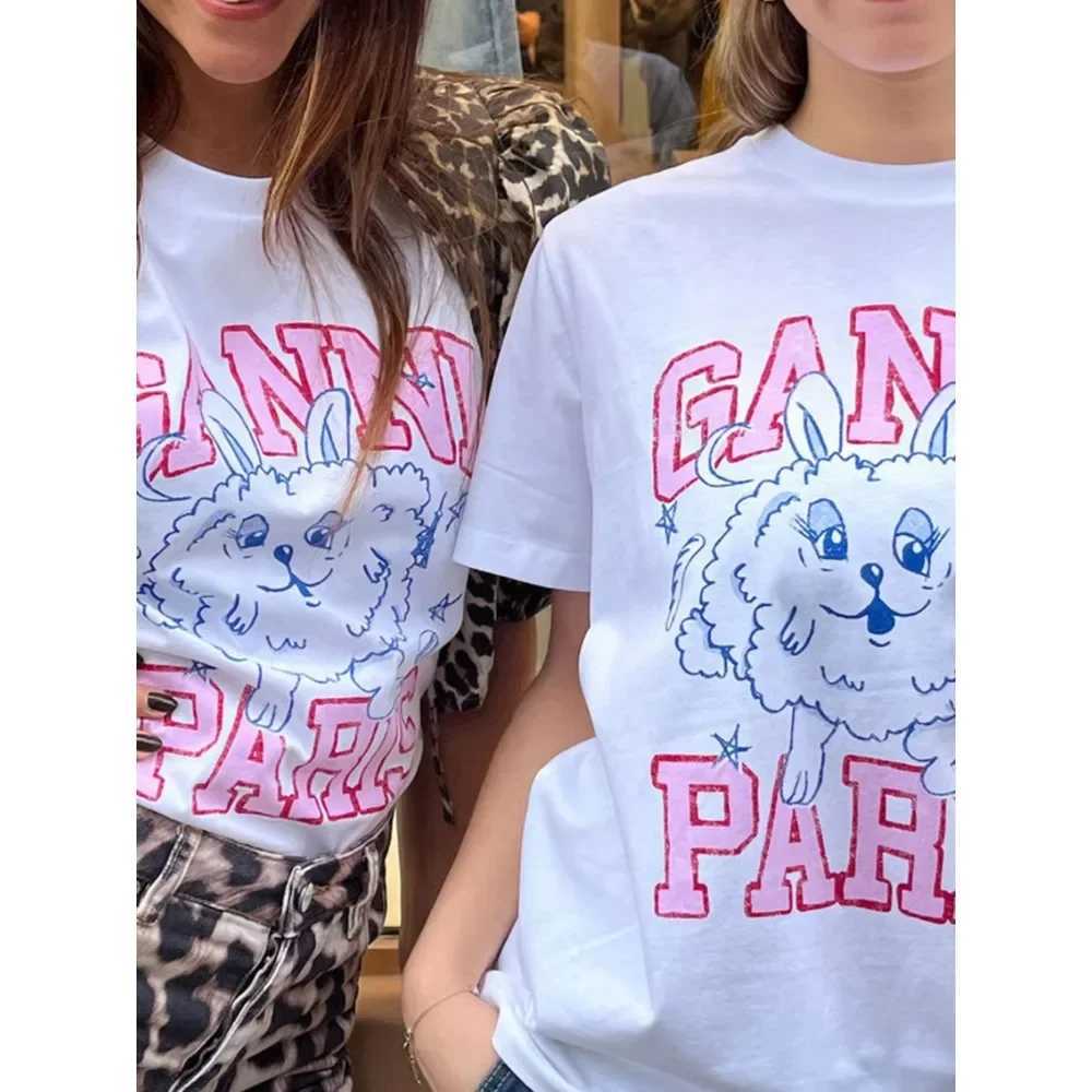 Women's T-Shirt Summer Letter Print T-shirt Oversized Cotton Short Slve Fashion Womans T Shirt Round Neck Tshirt Hip Hop Mens Strtwear Ts Y250307