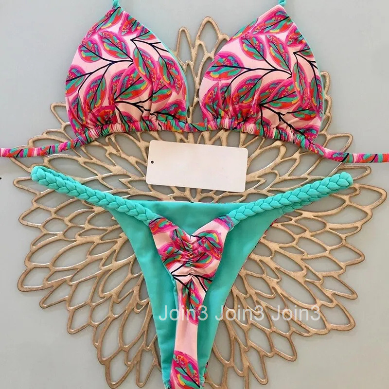 New Fashion Gathered Braids Bikini Split Swimsuit Brazilian Beach Swimsuit Biki
