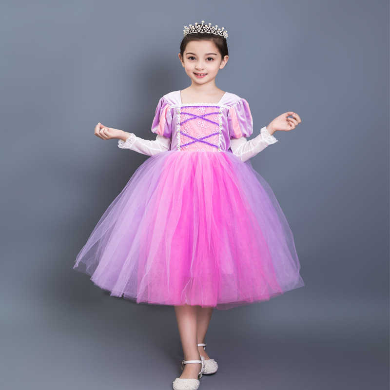 Girl's Dresses Summer New Sofia Halloween Long Hair Princess Dress Girls Dress Western Performance Dress Long Dress Flower Girl Y25030775YY