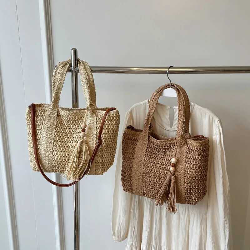 Woven bag Instagram casual shoulder bag large capacity woven vegetable basket single shoulder cross bagXJ250308