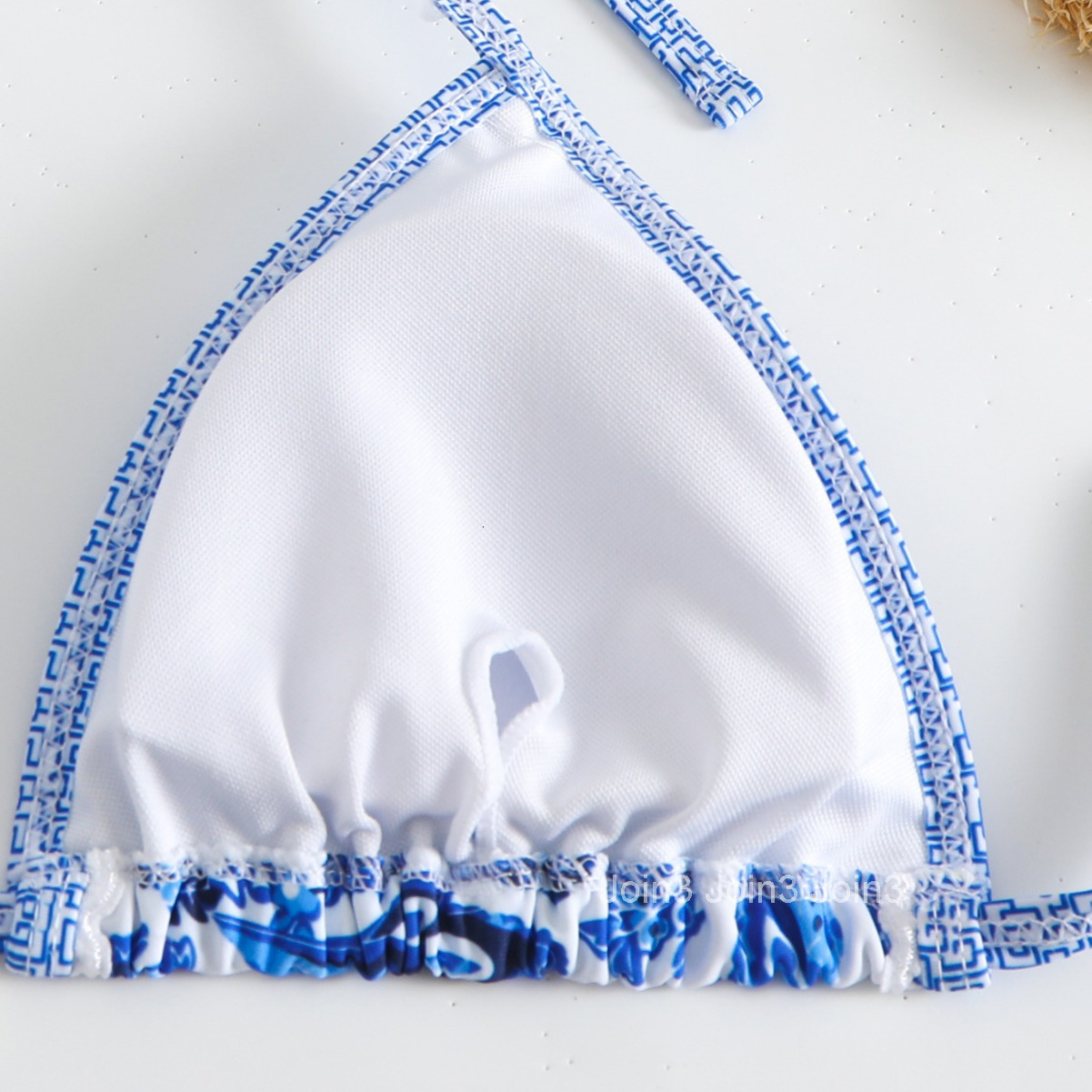 New Printed Mesh Three Piece Split Swimsuit Fashion Shell Accessories Bikini