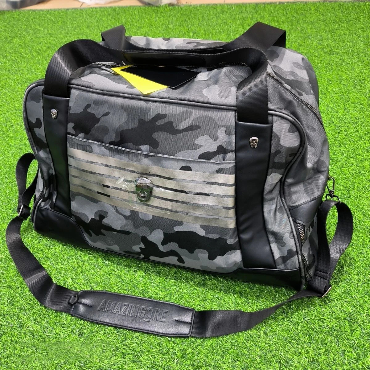 AMAZING Mens Golf Boston Bag Grey camouflage Clothing bag 250304