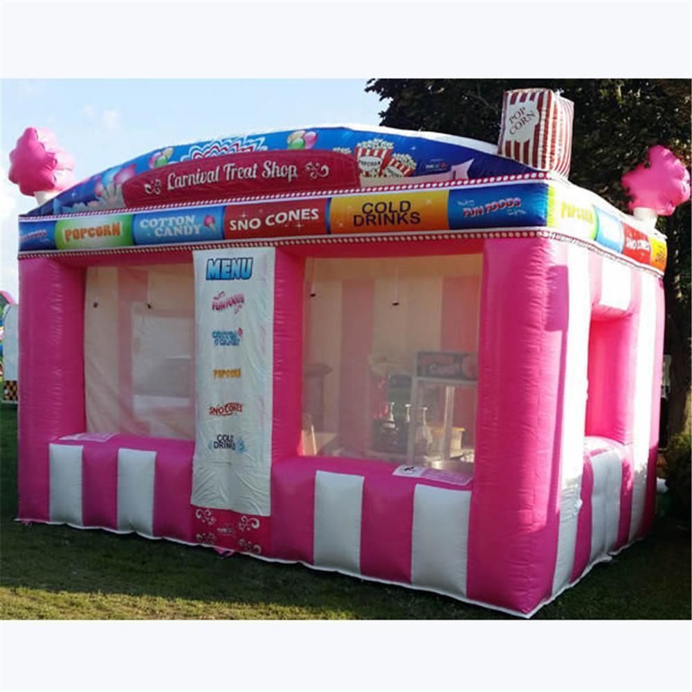 6mLx4mWx3.5mH (20x13.2x11.5ft) with blower Concession stand tent inflatable candy floss ticket changing booth ice cream popcorn cold drink sell room b