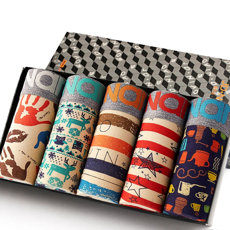 4Pcs Boxer Shorts Mens Underwear Sexy Panties Cotton Boxers Man Underpants Male U Convex Lingerie 250226Z