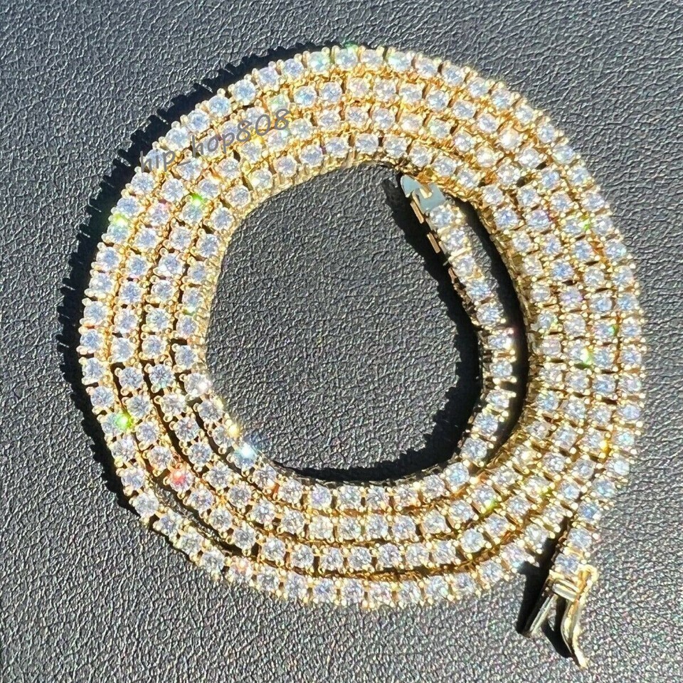 Wholesale 2mm 925 Silver Zircon Moissanite Tennis Chain Bracelet Necklace