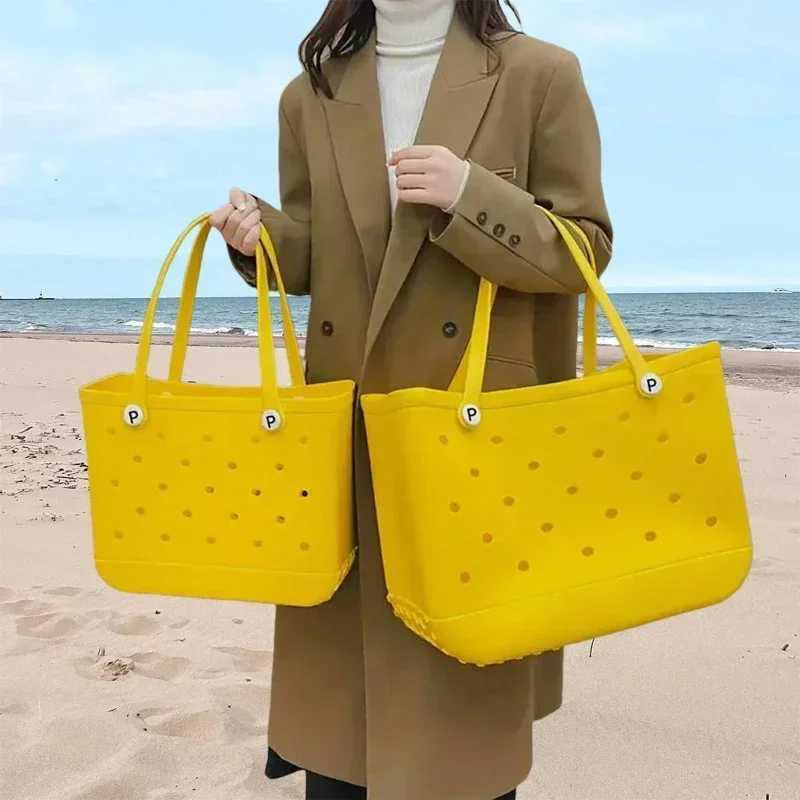M Jelly Bogg Bags Summer EVA Waterproof Extra Large Picnic Storage Basket Women Shopping Handbags Rubber Bogg Beach BagXJ250308