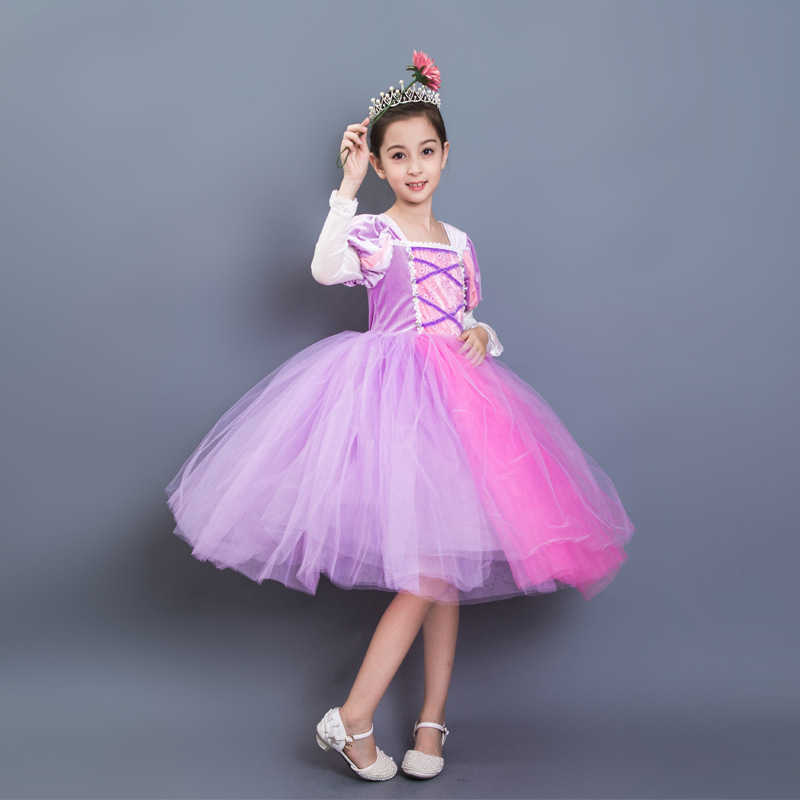 Girl's Dresses Summer New Sofia Halloween Long Hair Princess Dress Girls Dress Western Performance Dress Long Dress Flower Girl Y25030775YY