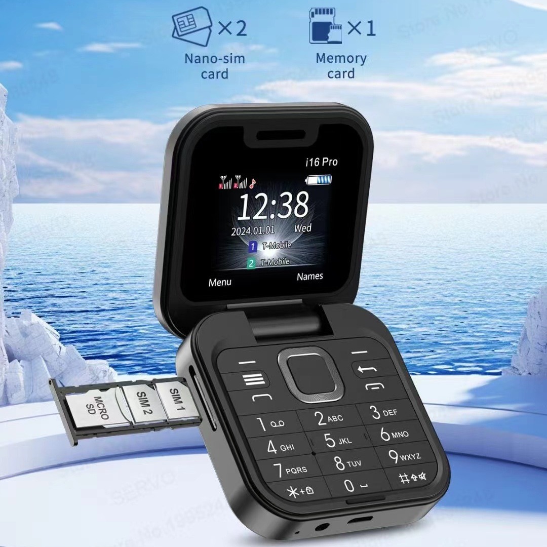 New phone i16 pro dual SIM dual standby non-smartphone flip phone Bluetooth folding small phone L250728