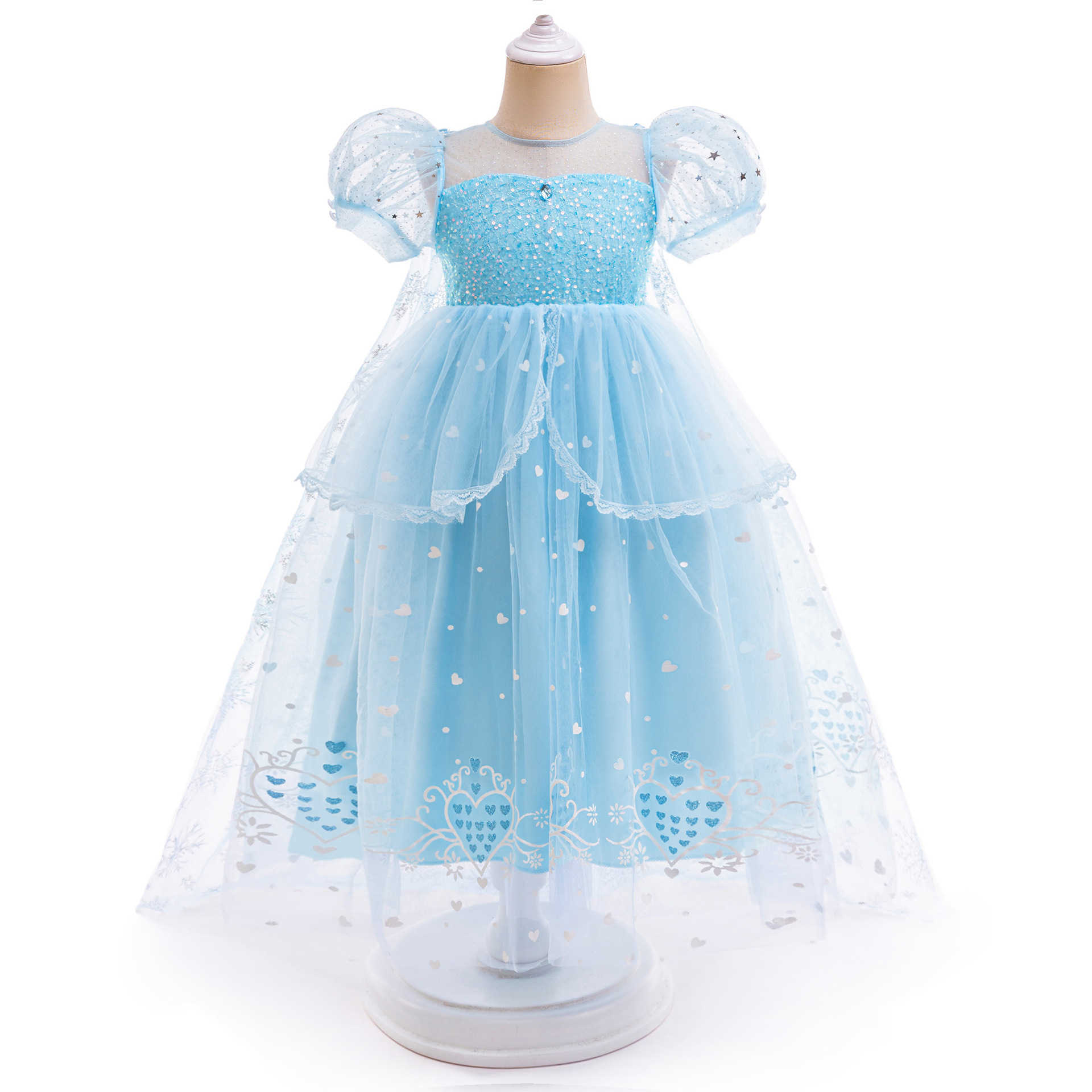 Girl's Dresses Girls Princess Dress Summer New Ice and Snow Romance Western Style Dress Little Girl Puffy Skirt Y250307ZY13