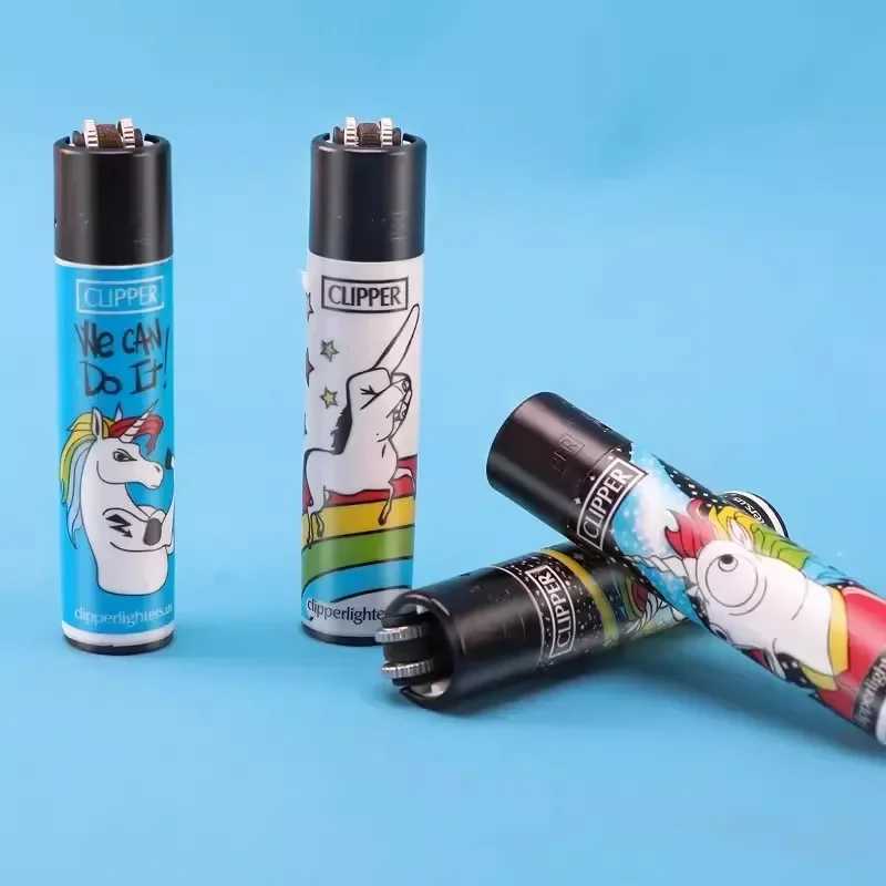 Spain Clipper Lighter Smooth Grinding Wheel Open Flame Lighter Clipper Inflatable Lighter Smoking Accessories Collection GiftsC250307