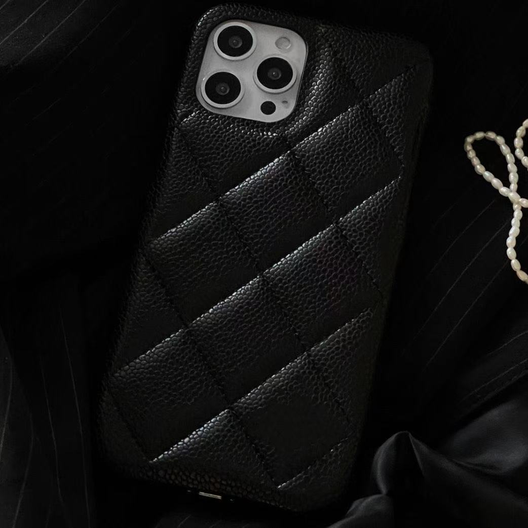 Caviar 14Promax Diamond Grid Small Fragrant Style iPhone 13 Case 12 Particle Leather 11 Fashion Classic Solid Color Explosive