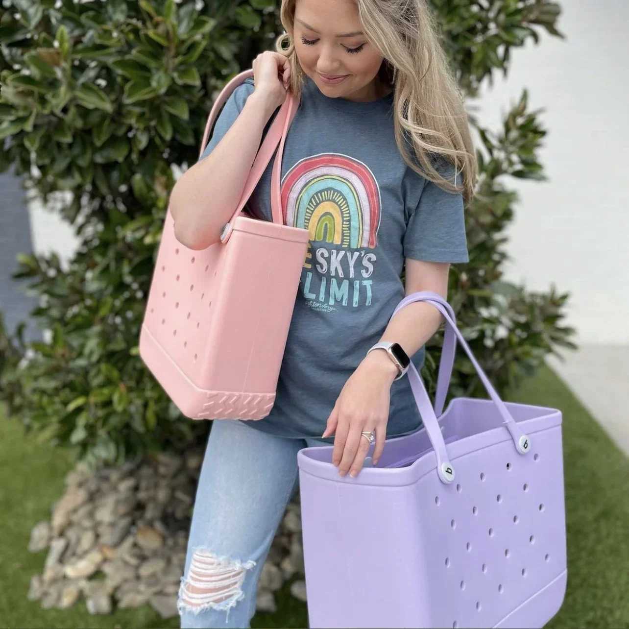 Borg beach bag waterproof travel handbag womens washable handbag sports beach market swimming pool handbag W250415