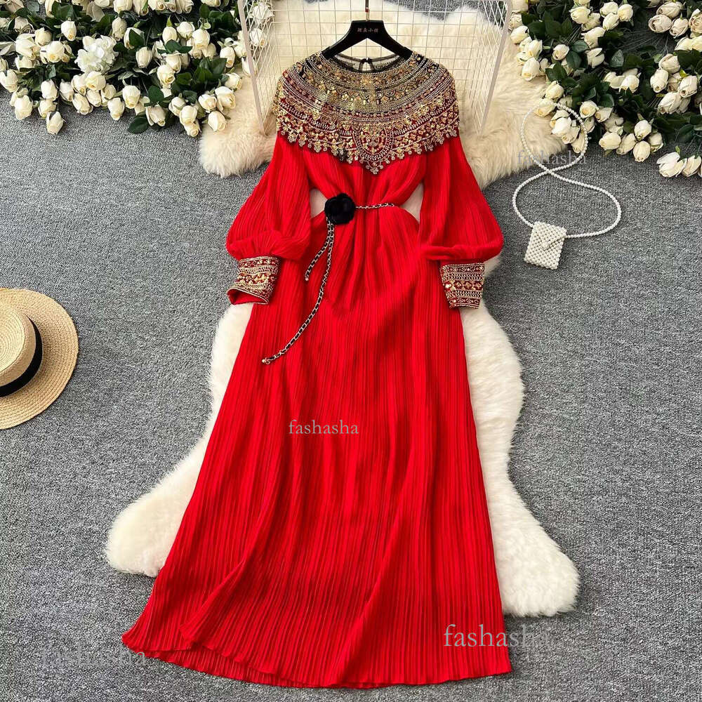 Runway Women Dresses Pleated Sequins Bling Dress Women Long Sleeve Party Dresses O Neck Side Slit Evening Vestidos With Back Zipper Dropship