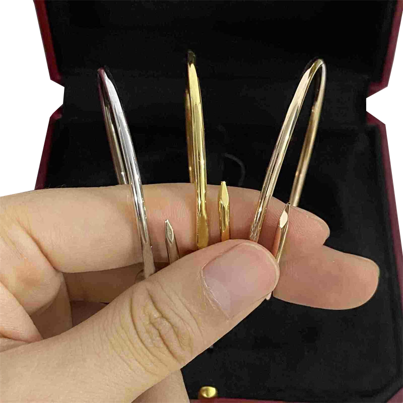 Fashion Nail Bracelet Designer Jewelry Classic Bangle 18K Gold Plated Titanium Steel Diamond for Women Men Bracelets Silver Luxury Jewelrys Braceletes