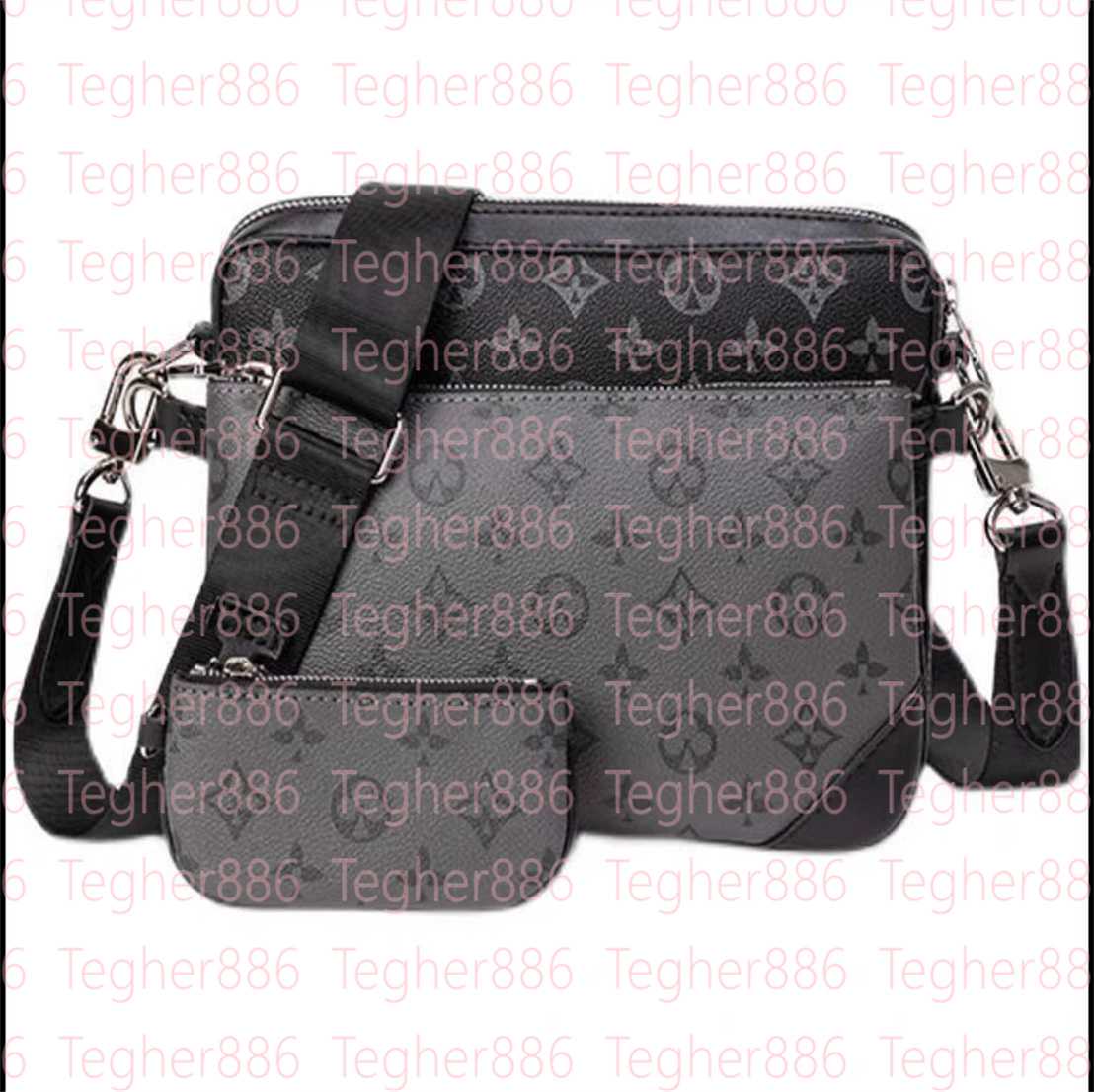 Men Casual desigenr bag Trio messenger bag men Duo shoulder bag mens Outdoor Crossbody Shoulder Bags Genuine Leather Purse Pouch wallet man handbags M69443 BAG