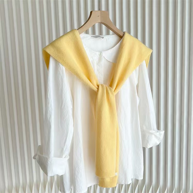 K072 100% pure wool knitted shawl for women, knotted cashmere scarf, cloak, air-conditioned room warm shoulder and neck protection outer wear