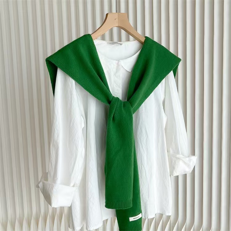 K072 100% pure wool knitted shawl for women, knotted cashmere scarf, cloak, air-conditioned room warm shoulder and neck protection outer wear