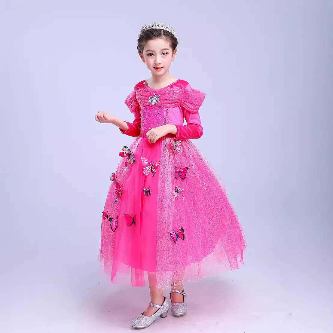 Girl's Dresses Snow and ice princess dress Cinderella show dress girls dress childrens performance Y250307RCEX