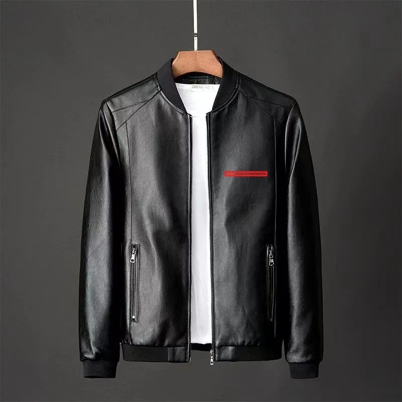 Designer men's jacket, winter thick warm men's leather jacket, outdoor casual men's windproof and cold proof jacket, men's motorcycle sports jacket
