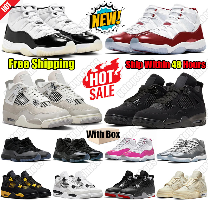 Free shipping designer Black Cat 4 4s basketball shoes 11 11s for jumpmaan 4 Men Women Military Black Sail Olive Fire Red Low chaussure Womens Mens Trainers Sneakers