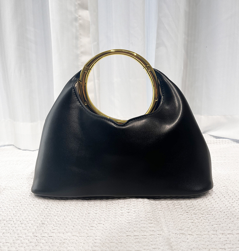 New Minimalist Underarm Trendy Versatile PU Metal Ring Handbag Cloud Crossbody Bag