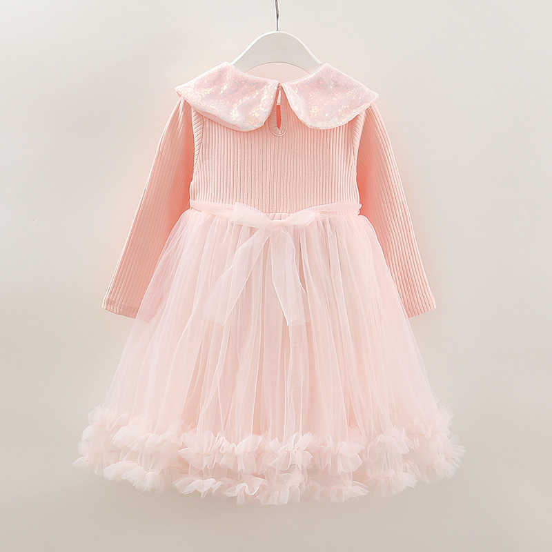 Girl's Dresses Girl Princess Skirt Spring and Autumn 2025 New Long Sleeve Aisha Puff Dress Childrens Western Cake Skirt Y250307P4BD