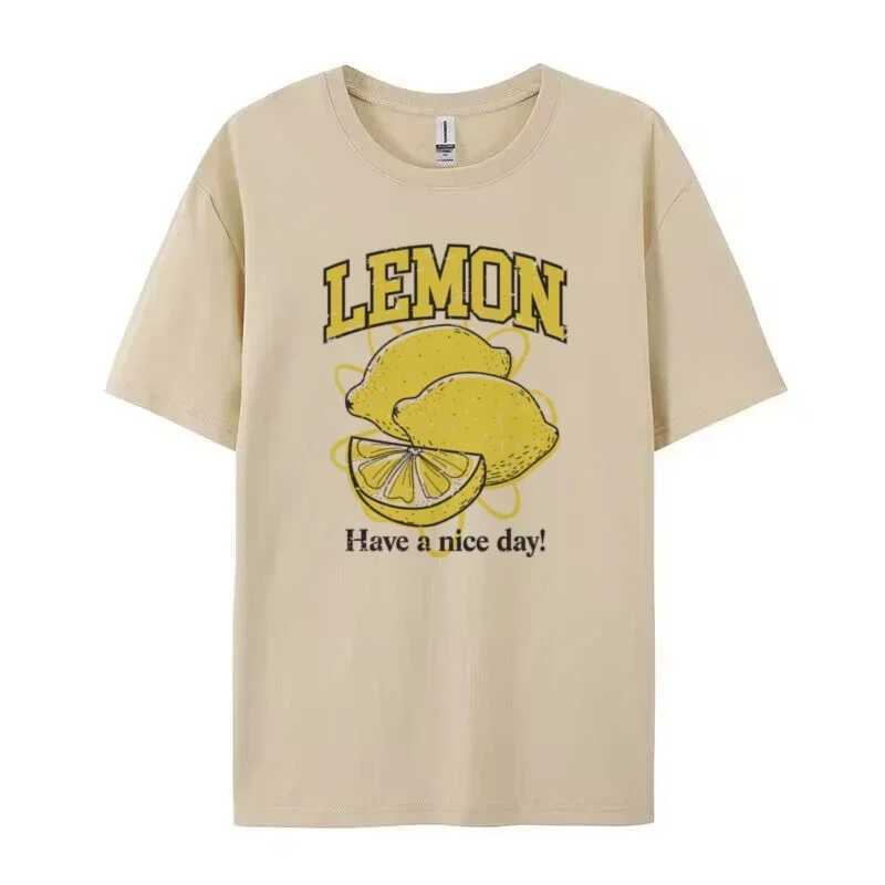 Women's T-Shirt Lemon Print T-Shirts Cute Aesthetic Fruit T-shirt Retro Style Oversized T-shirt Graphic Ts Womens Fashion Retro Top Y250307JNN6