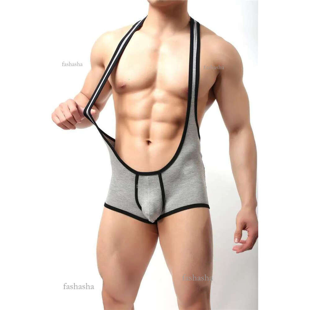 Leotard Mankini Swimsuit Men Undershirt Underwear Stretch Spandex Men Bodysuit Wrestling Suit Singlets Slimming Vest J