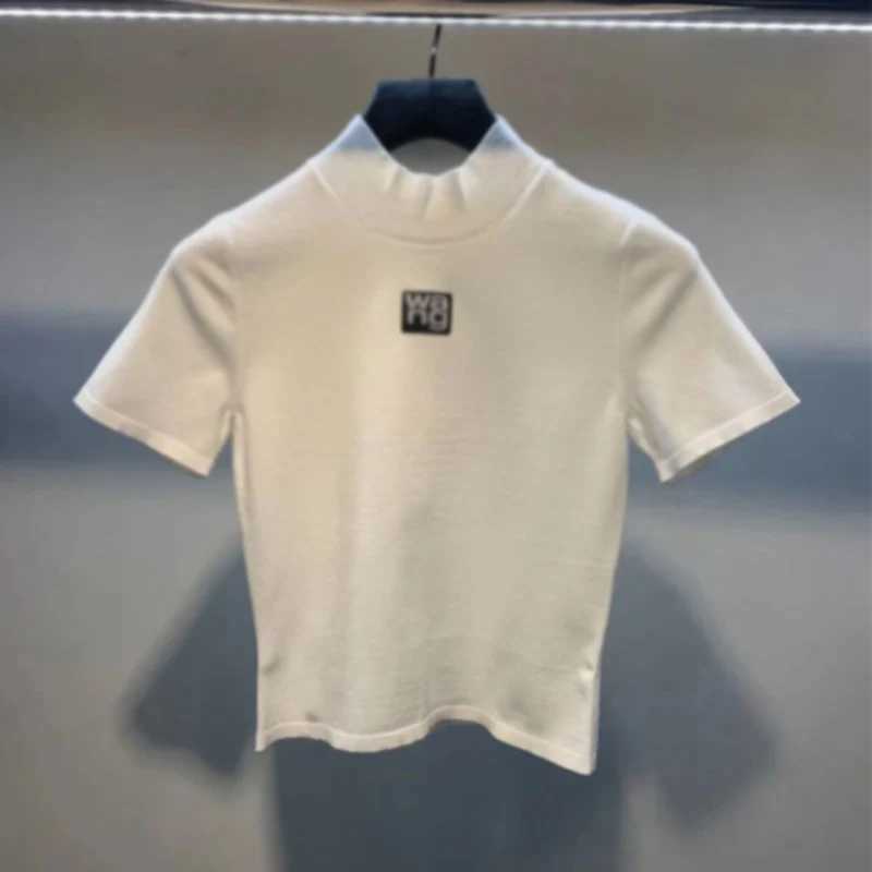 Women's T-Shirt Knitted O Neck Short Slve T-shirt Women Y2k Tops Solid Slim Crop Top Vestidos Femme Strtwear 2024 New Y250307IAZK
