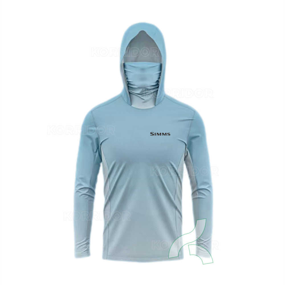 Outdoor Jackets Hoodies Simms Fishing T-shirt Long Sleeve Hoodie Mask Integrated Sunscreen Upf50+with Hat and Face H250307
