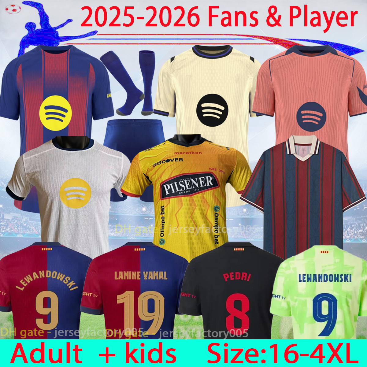 100TH Cubarsi 25 26 LAMINE YAMAL Lewandowski soccer jerseyS OLMO GAVI Raphinha FERRAN BarcelonASS 2025 football shirt kids 16-4XL