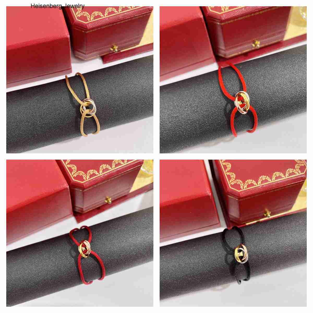 Unisex bracelet designer bracelet Trinity bracelet Fashion 18k Gold plated Stainless Steel Trinity ring string Bracelet three Rings hand strap couple bracelet
