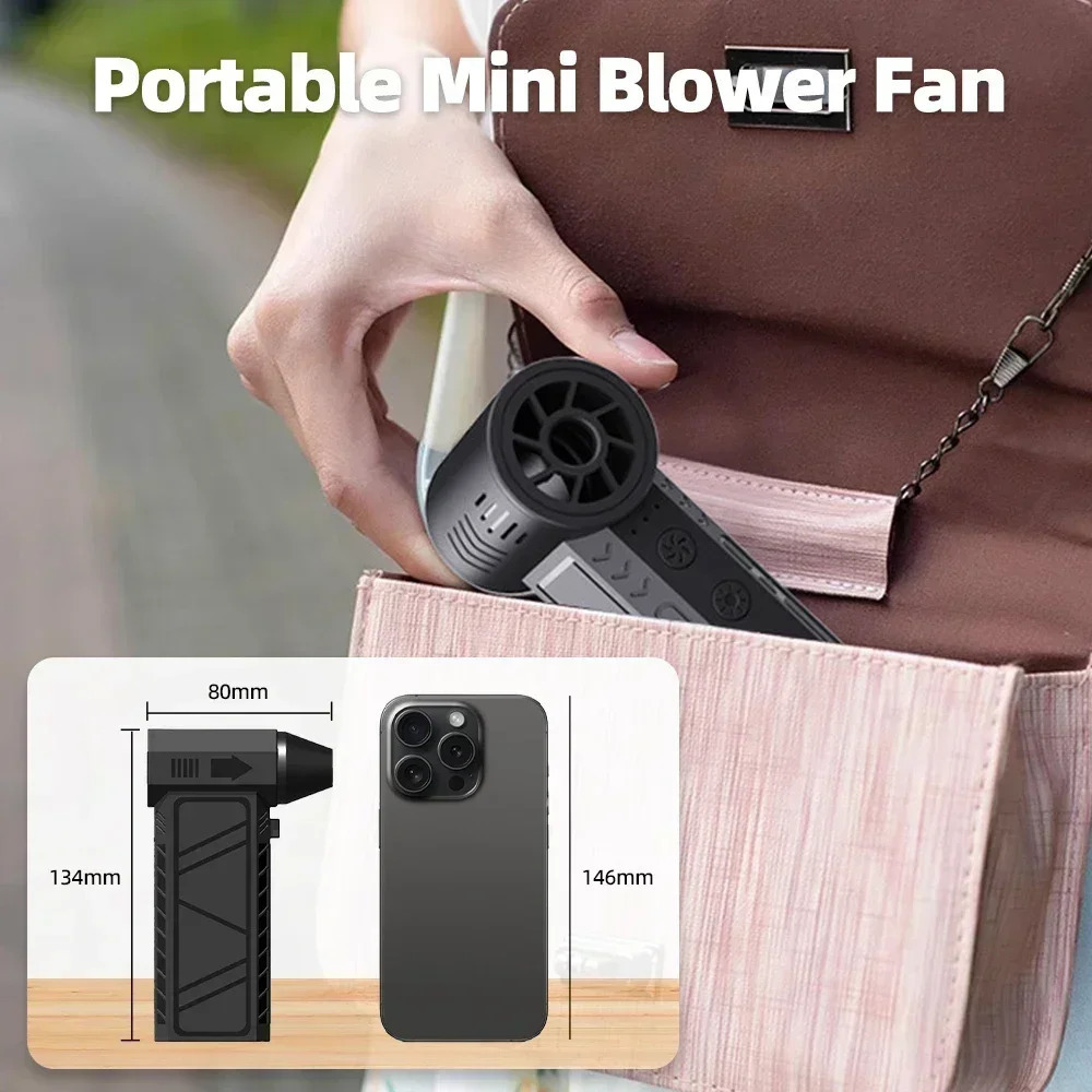 130000RPM Air Blower Turbo Jet Fan Electric Power Display Handheld Mini Dust Cleaner High Speed Duster Gun Cleaning Tool 250320ww