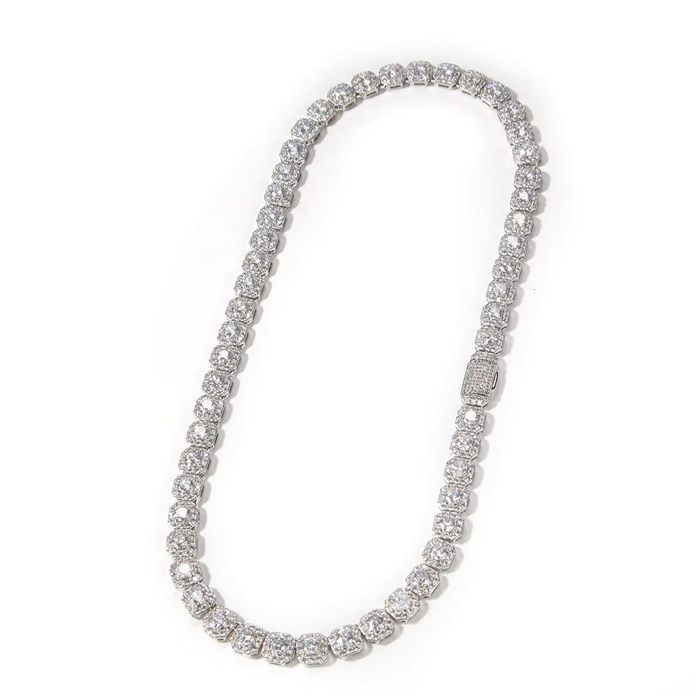 2021 Hip Hop AAA Cubic Zircon Iced out Tennis Chain Link Necklace Silver Gold Plated for Wedding or Gift